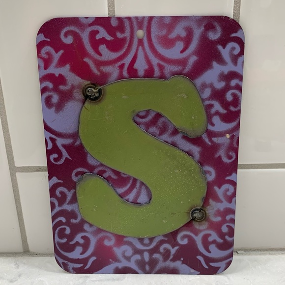 Handmade Recycled Metal Letter S Sign - Picture 2 of 3